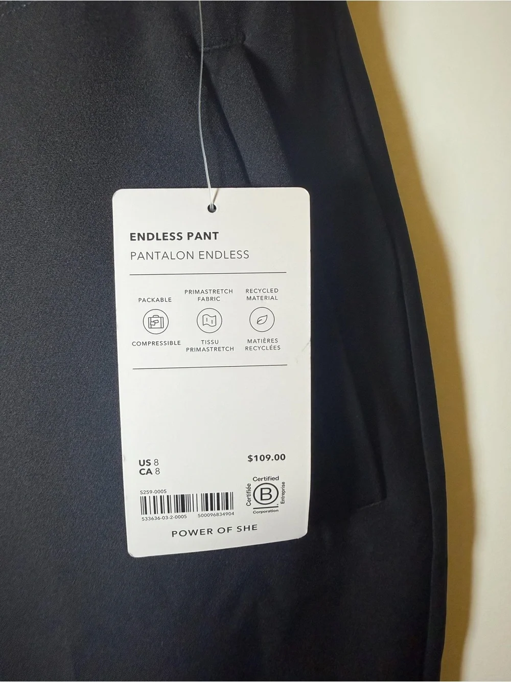 Athleta Endless Pant- Black High-Rise Pull-On Performance Trousers